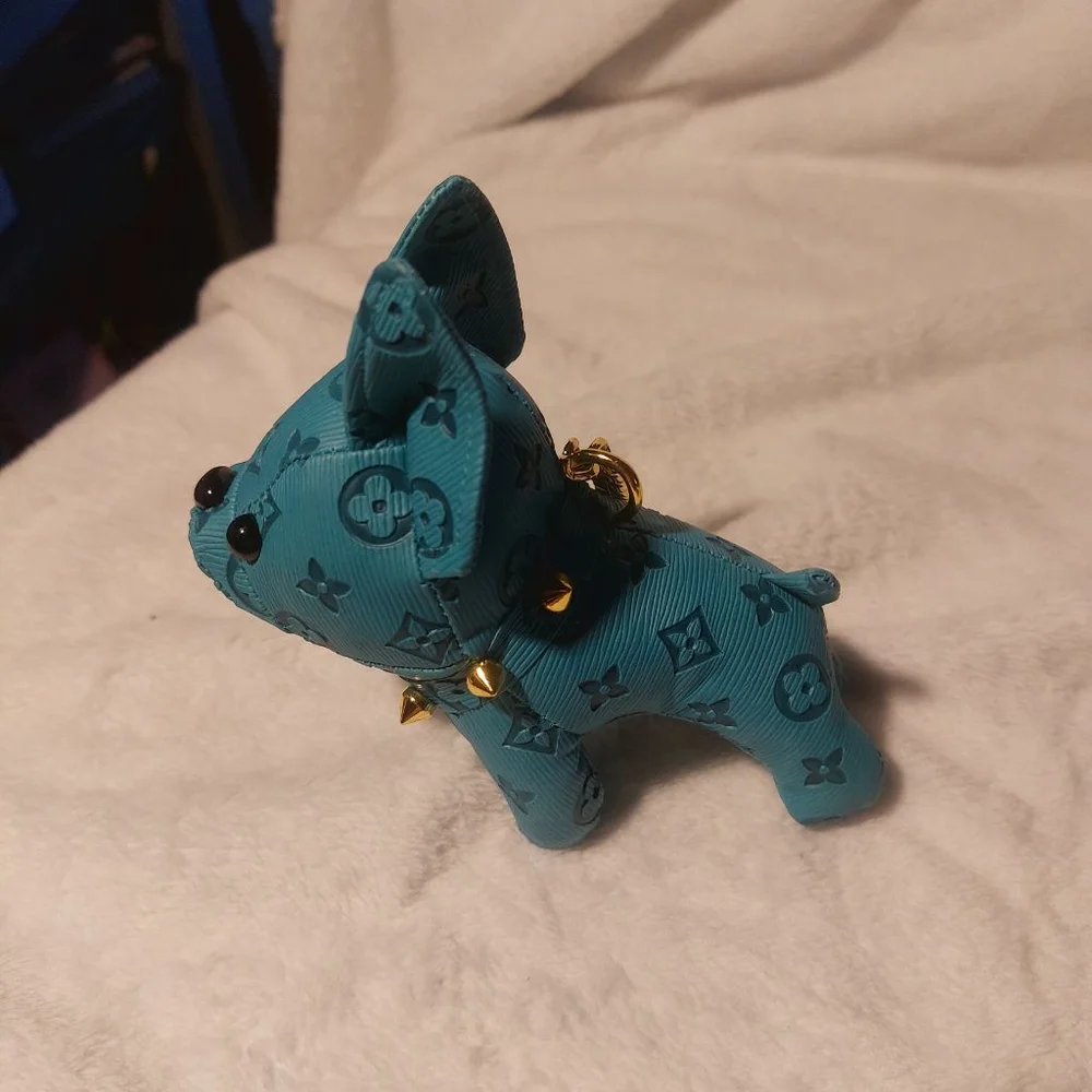 This Teal and Gold Frenchie is everything